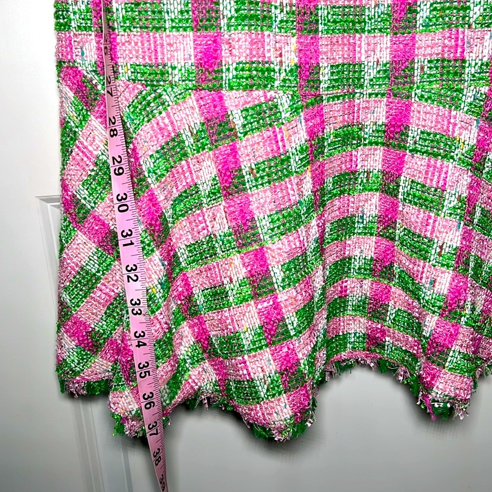 Kate Spade Pink and Green Plaid Tweed Dress/ 10 - Picture 6 of 14